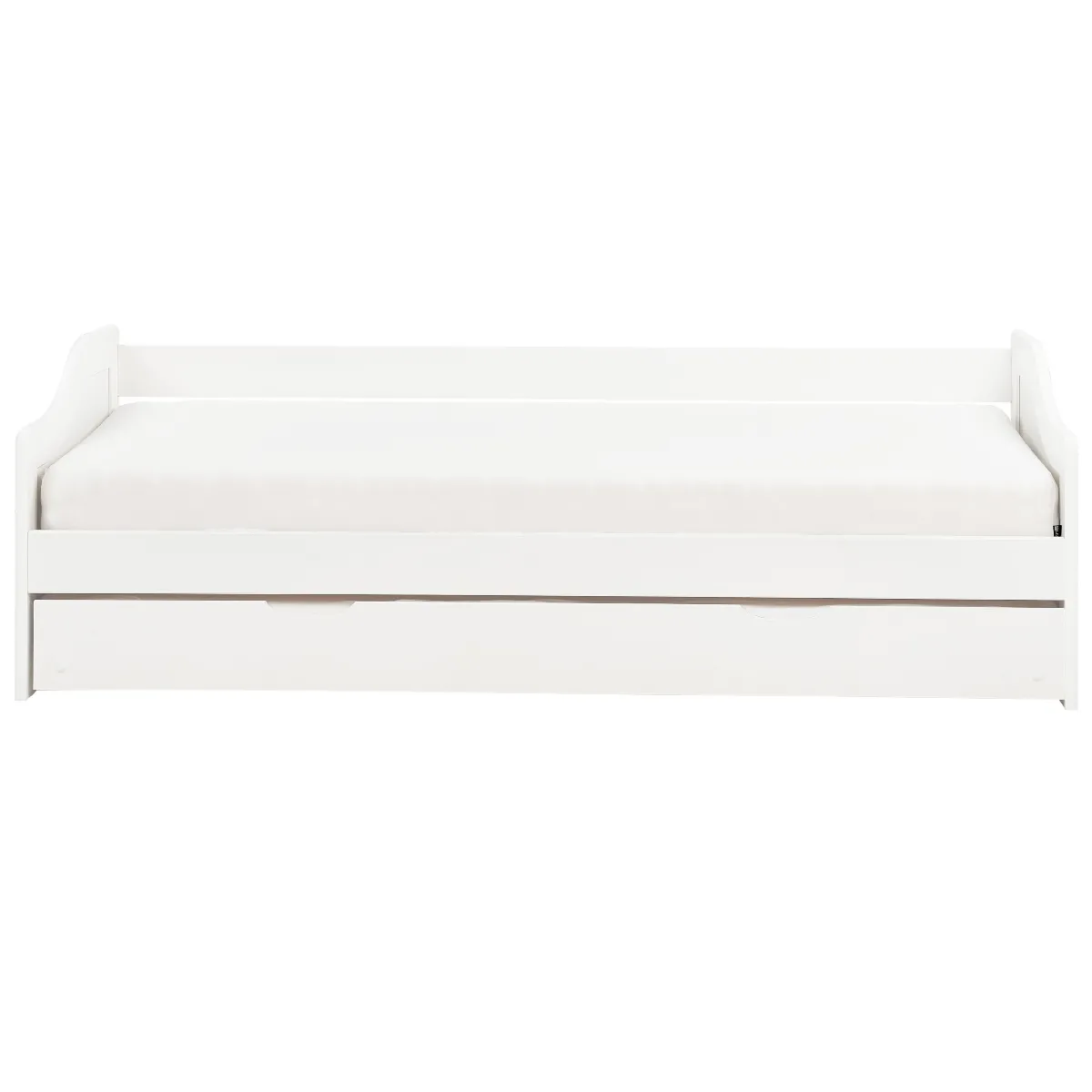 Beliani Lit avec sommier LUNERAY 90x200 cm - Bois Blanc