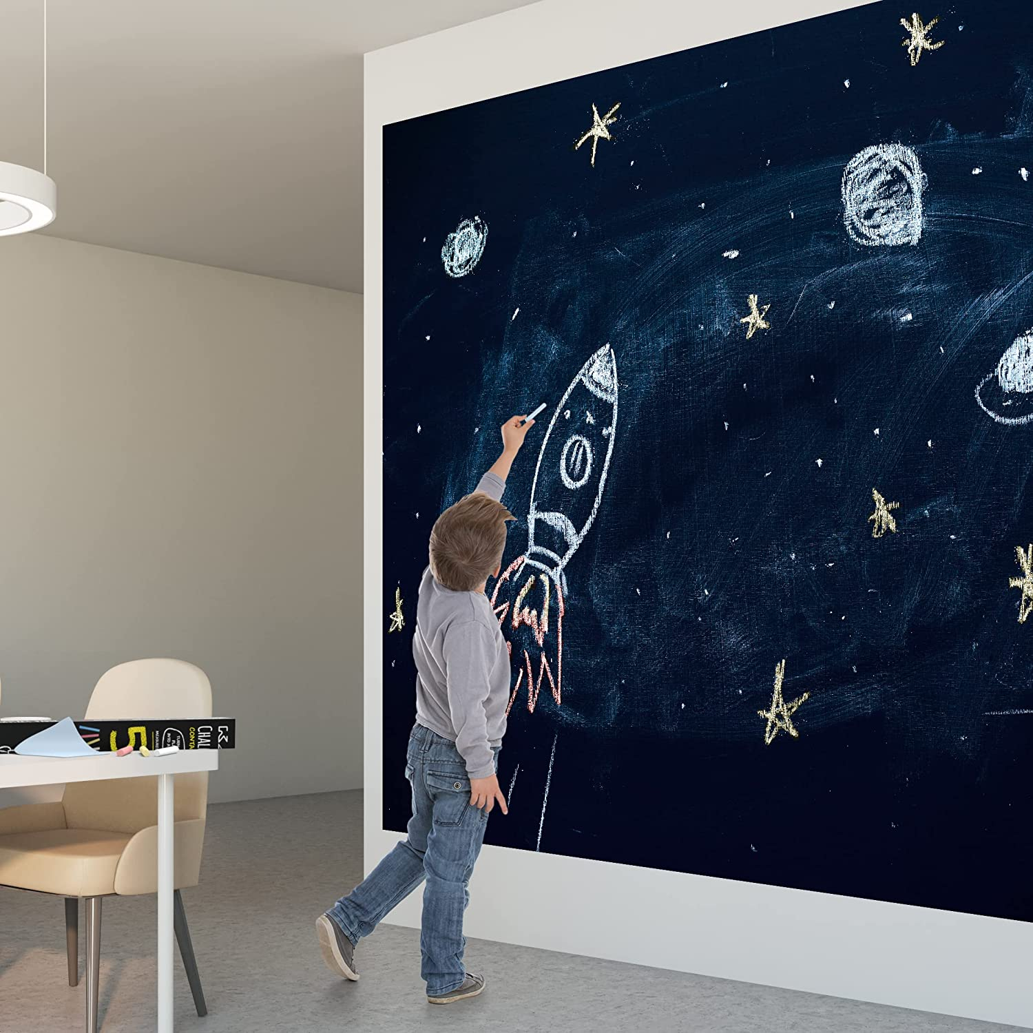 (90x100cm) Selbstklebende Wandtafel Folie Black Board Sticker