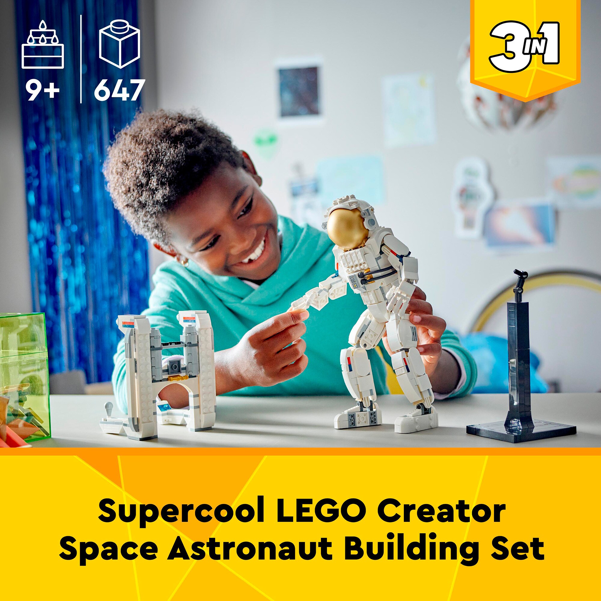 LEGO Konstruktionsspielzeug Creator 3-in-1 Astronaut im Weltraum
