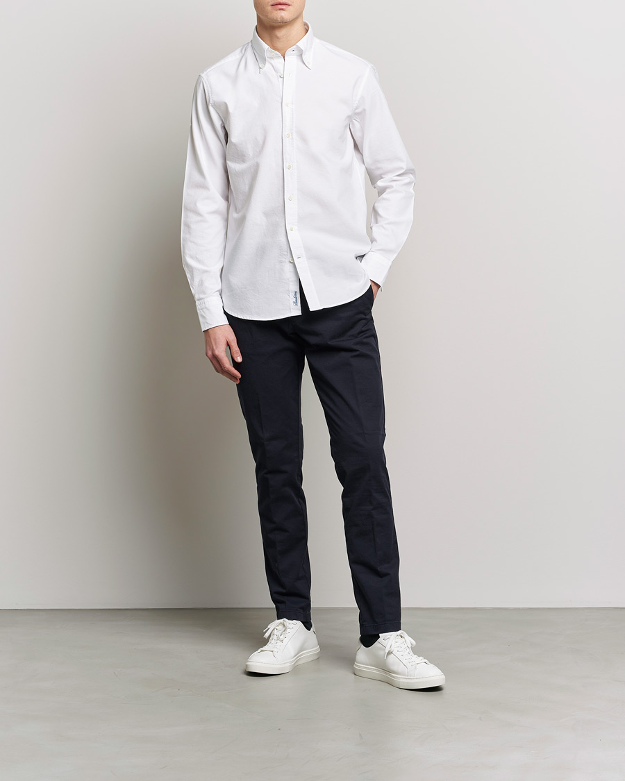 Stenströms Fitted Body Oxford Shirt White
