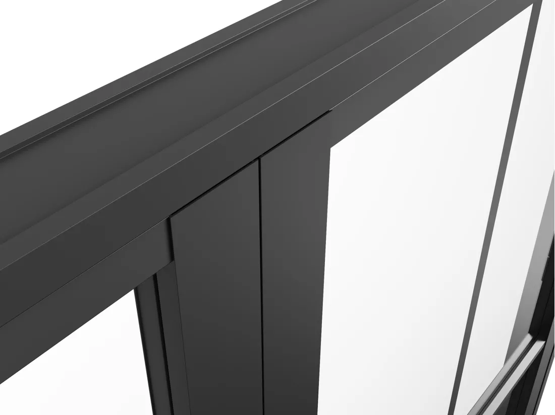 Bloc porte à deux battants en aluminium et verre trempé - 2 x H204 x L93 cm - Noir - SEROTO