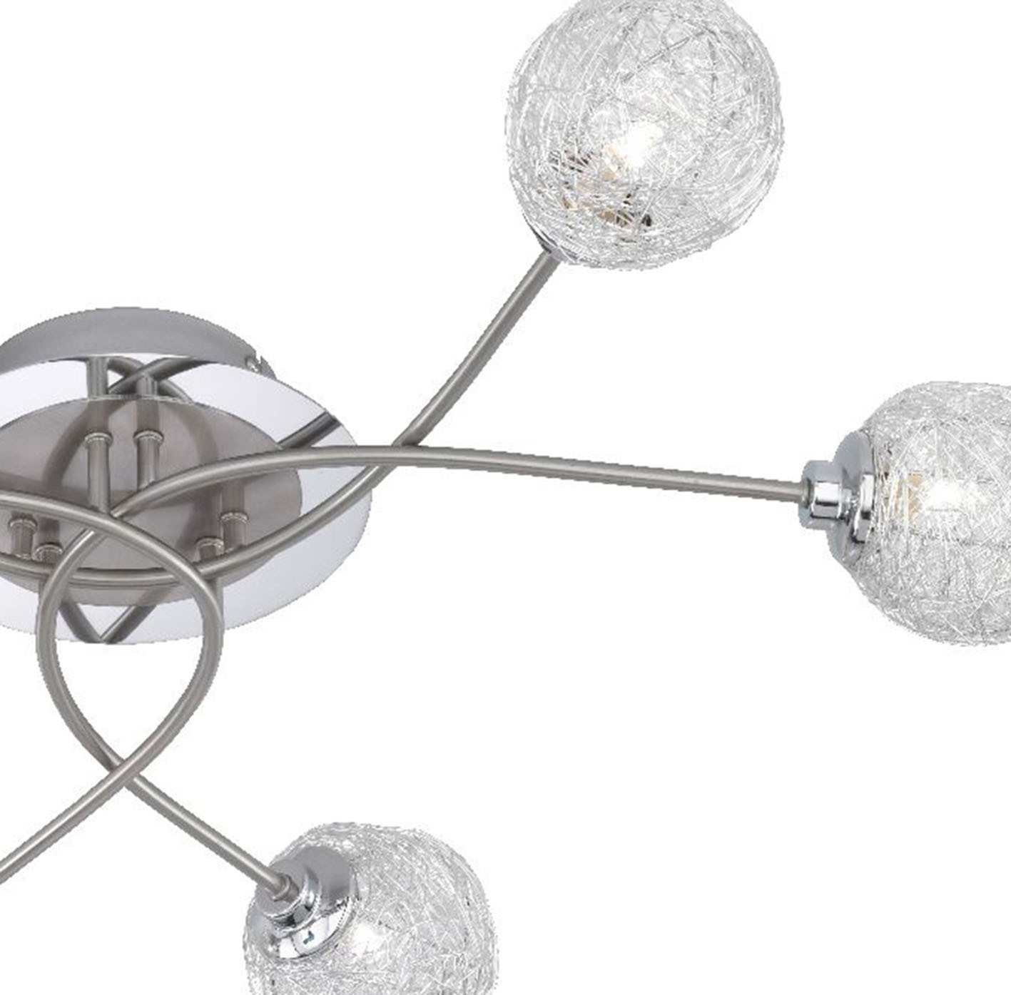 Halogen-Deckenleuchte - Stahl - Aluminiumgeflecht - Ø 70 cm