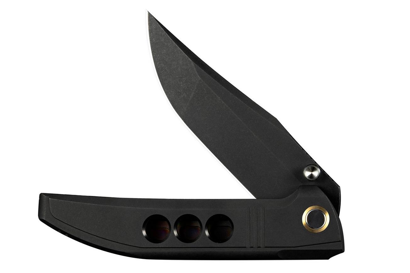 WE Knife Ezinta WE22041-1 Blackwashed Böhler M390, Black Titanium, zakmes