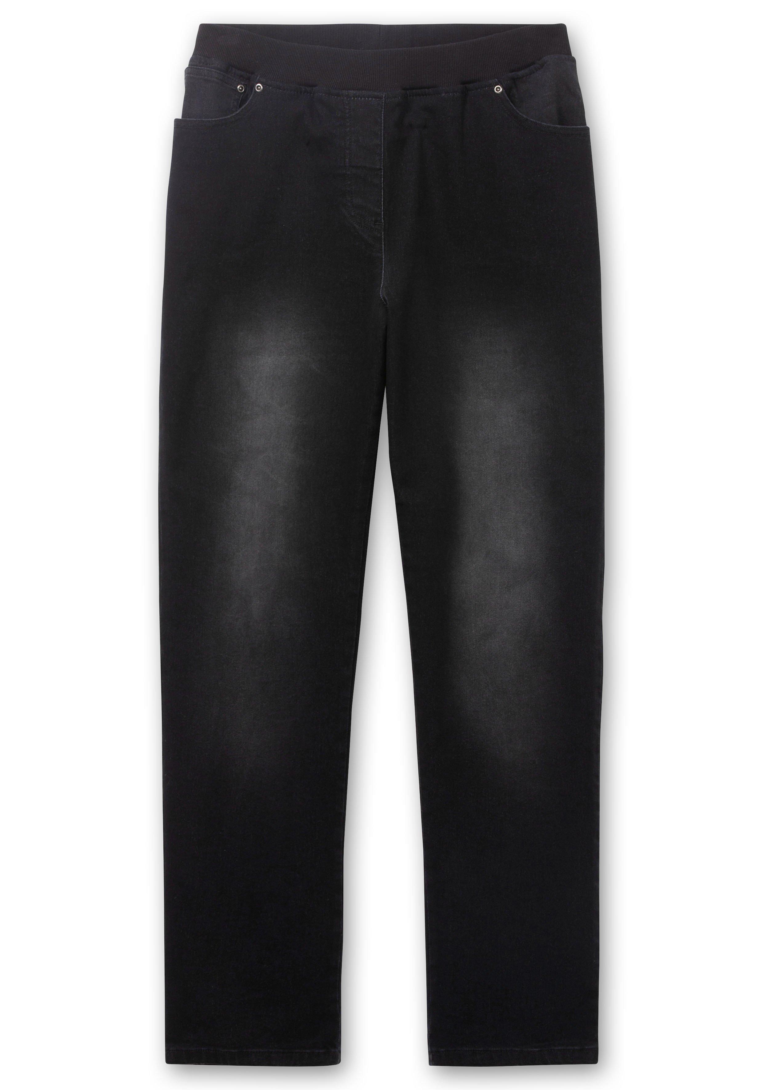 Schmale Jeans mit Rippstrick-Dehnbund