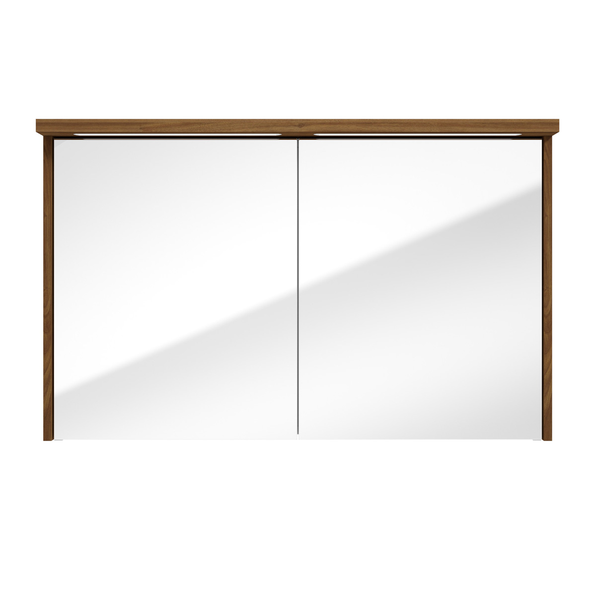 Fontana Grado spiegelkast met verlichting 100cm 2 deuren walnoot