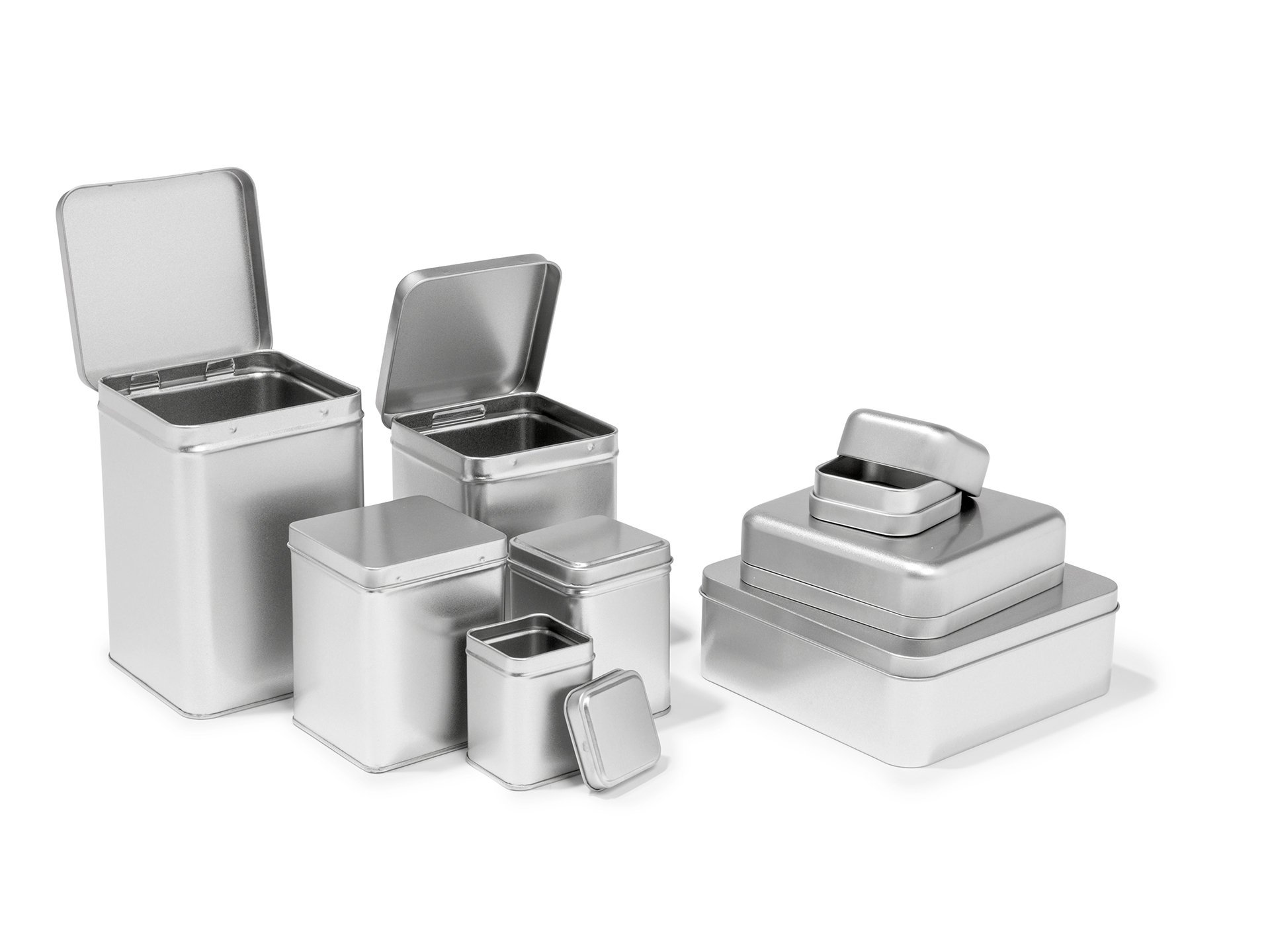 Weißblechdose quadratisch, silber