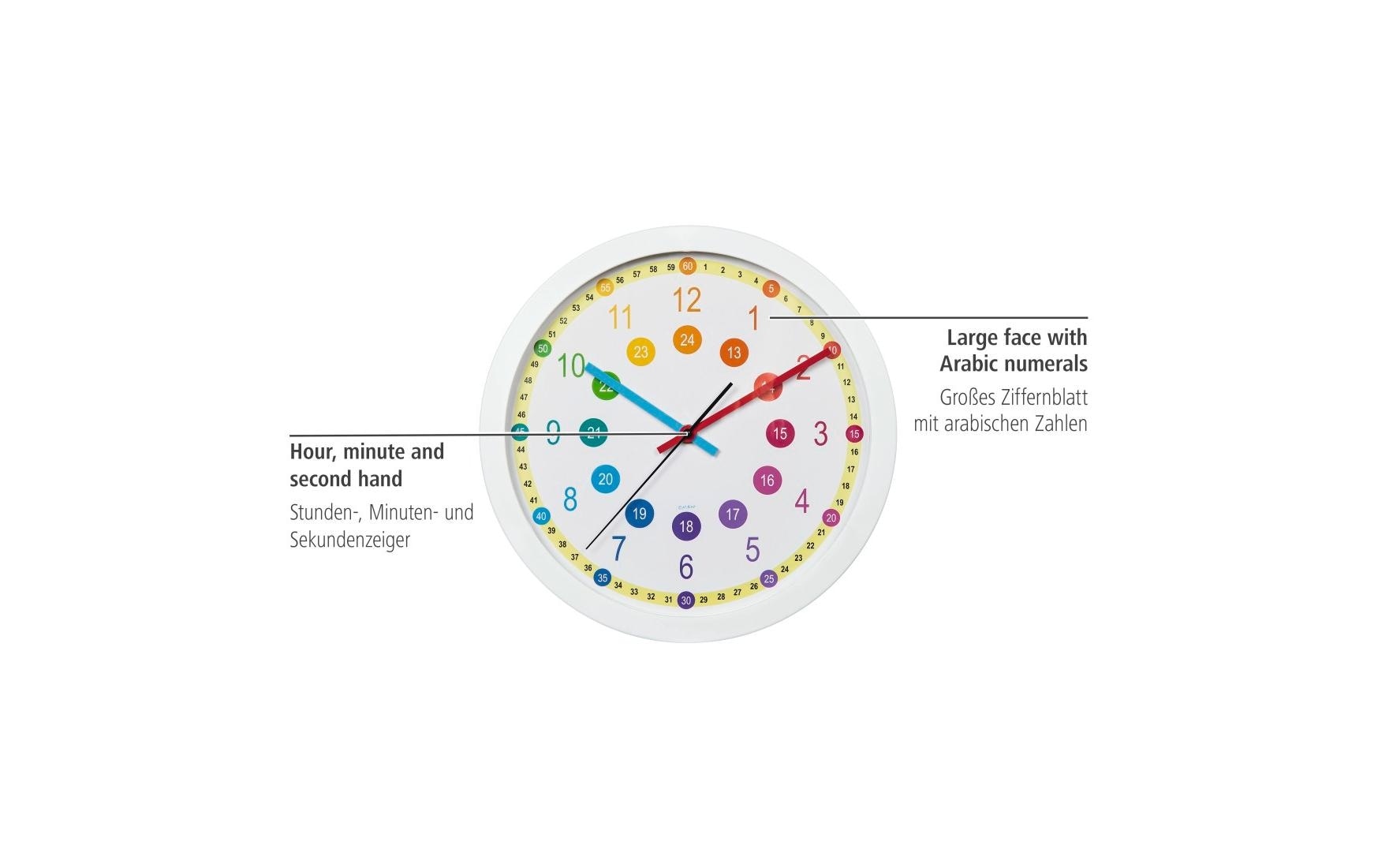 Hama Wanduhr »Easy Learning Ø 30 cm«