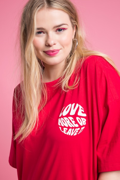 Oversize-Shirt, Writing-Prints, Rundhals, Halbarm