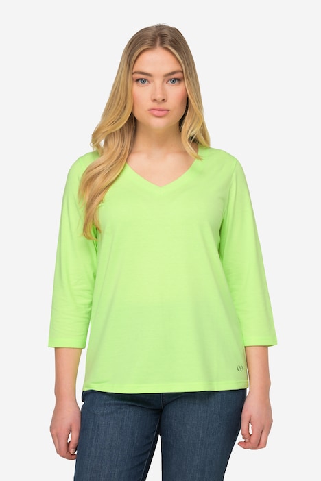 Basic-Shirt, V-Ausschnitt, 3/4-Arm, OEKO-TEX Made in Green