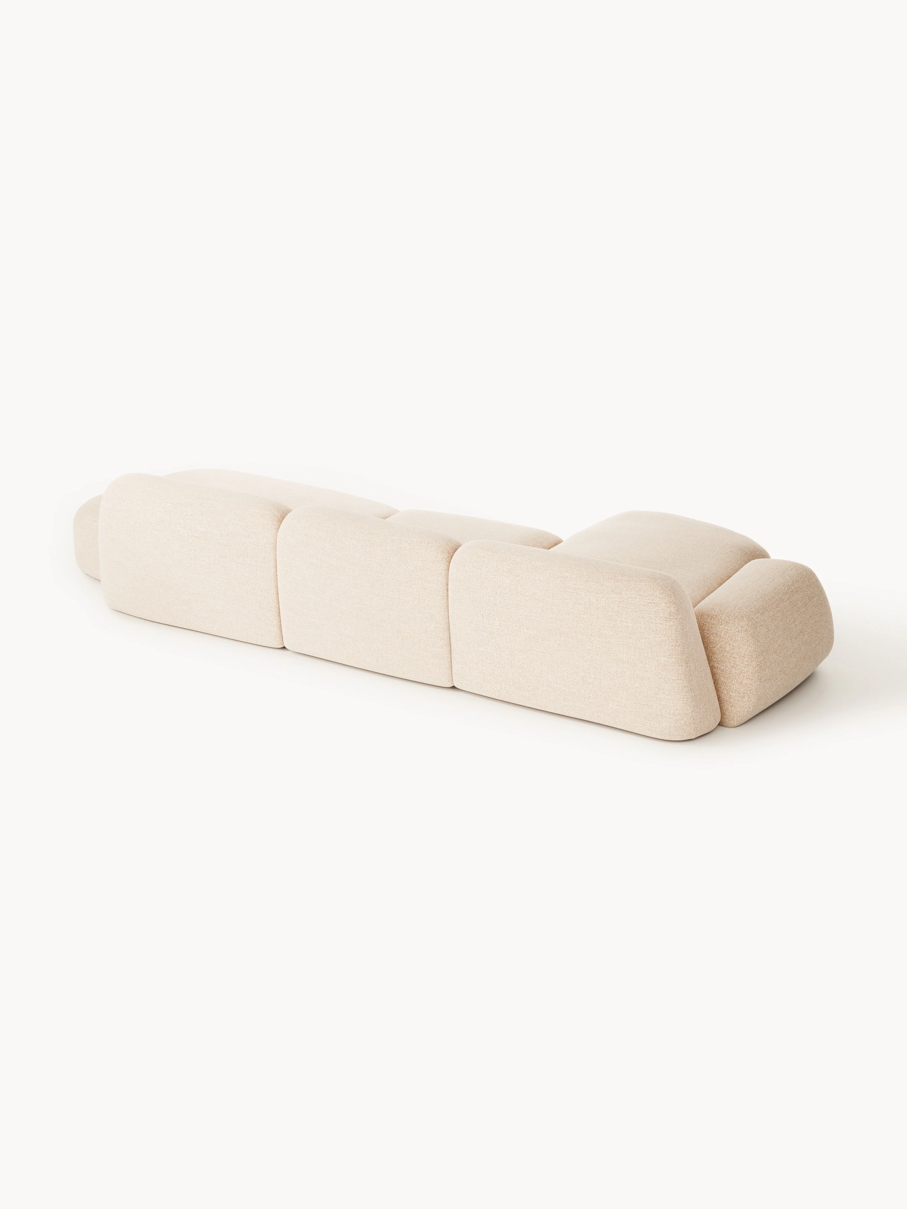 Modulaire bouclé hoekbank Wolke (4-zits) met chaise longue