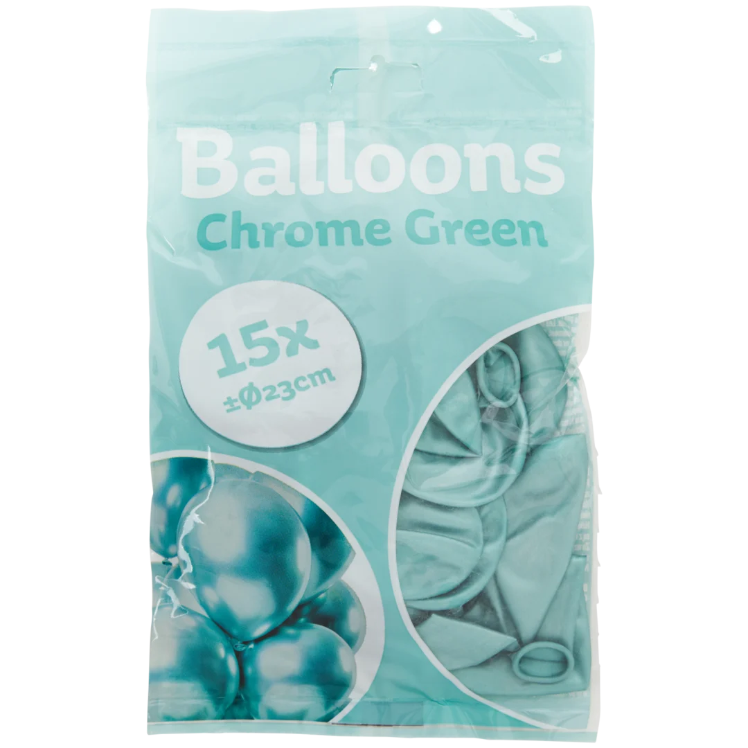Chroom ballonnen Ø 23 cm | 15 stuks | diverse varianten
