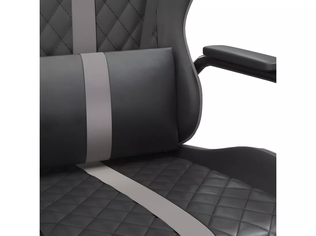 Chaise de jeu Noir et gris Similicuir