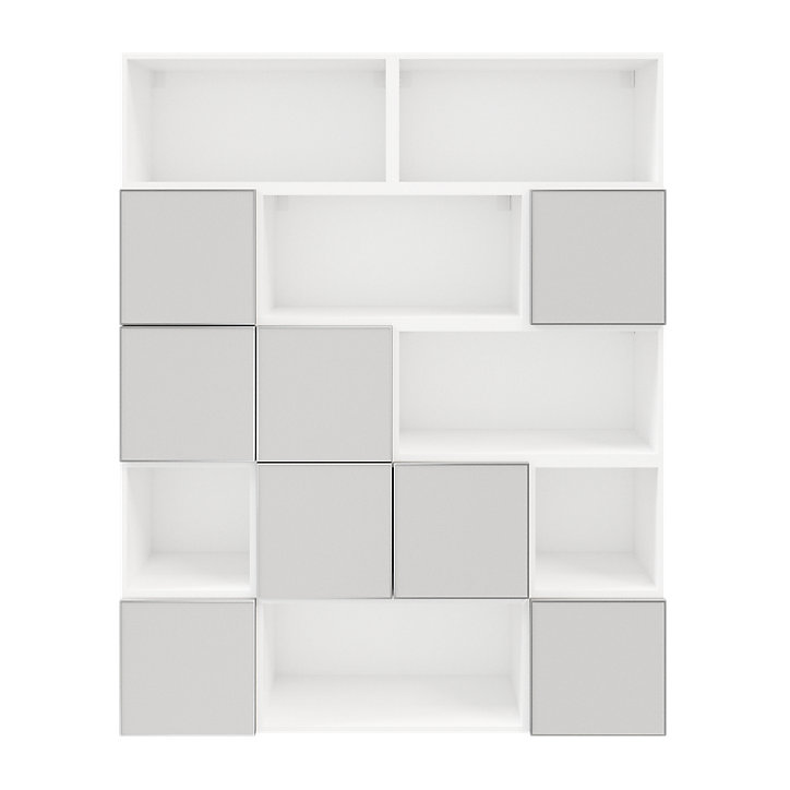 Étagère semi ouverte blanche et grise claire mate GoodHome Atomia H. 187,5 x L. 150 x P. 37 cm