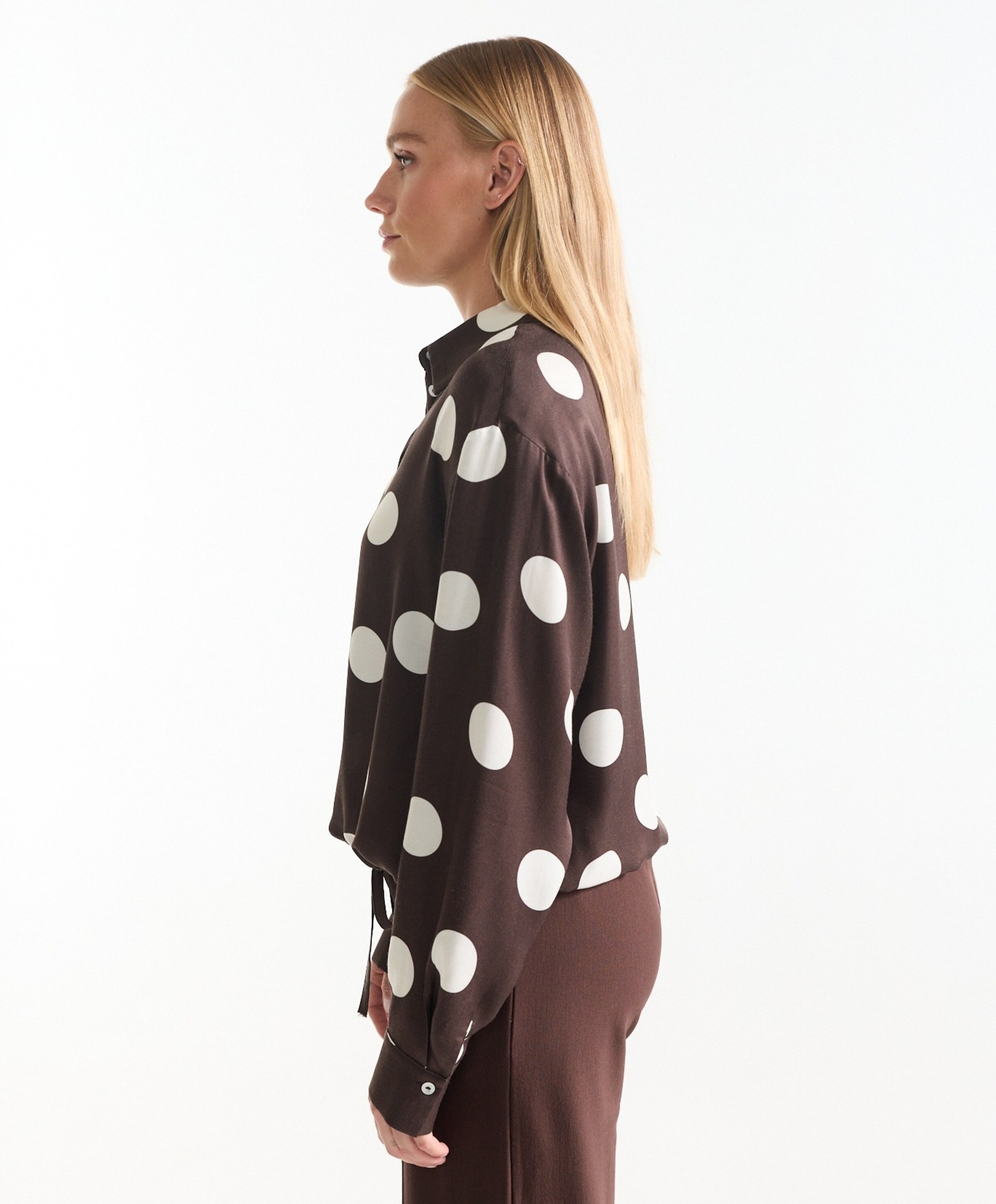 JANSEN Amsterdam Dames blouse bruin