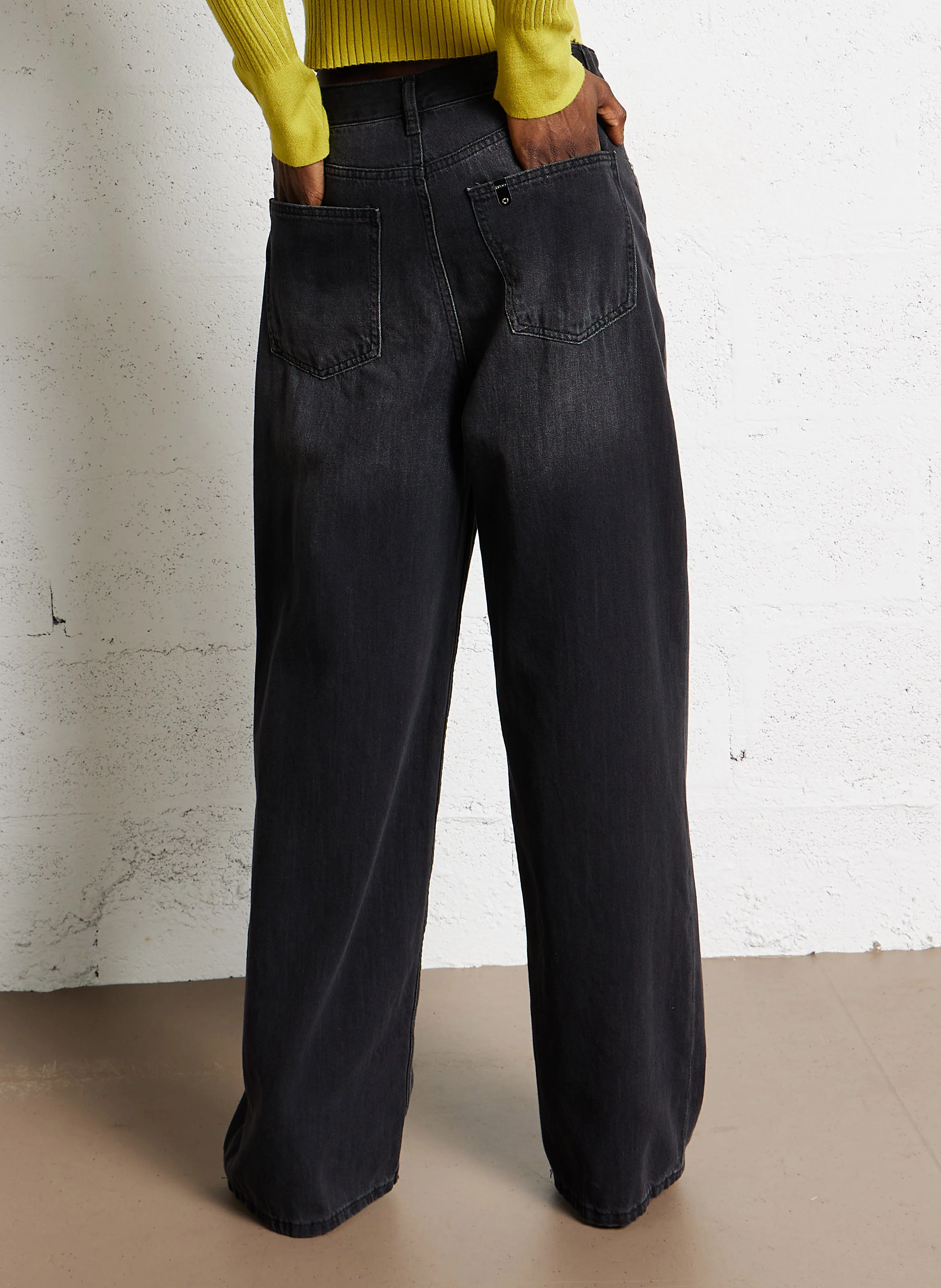 Jean large en coton | Noir