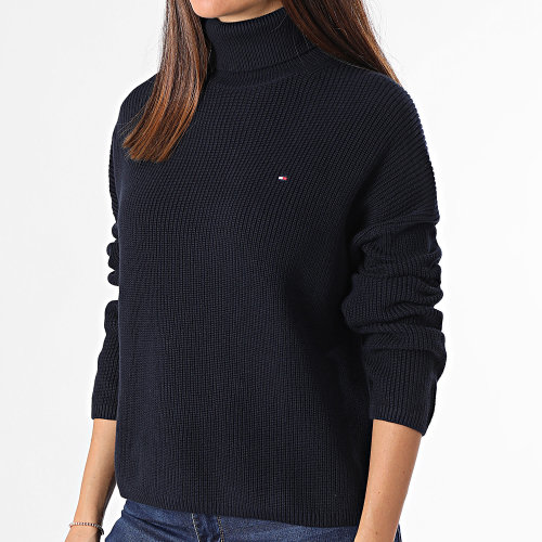 Pull Col Roulé Femme Cardigan Stitch 9902 Bleu Marine
