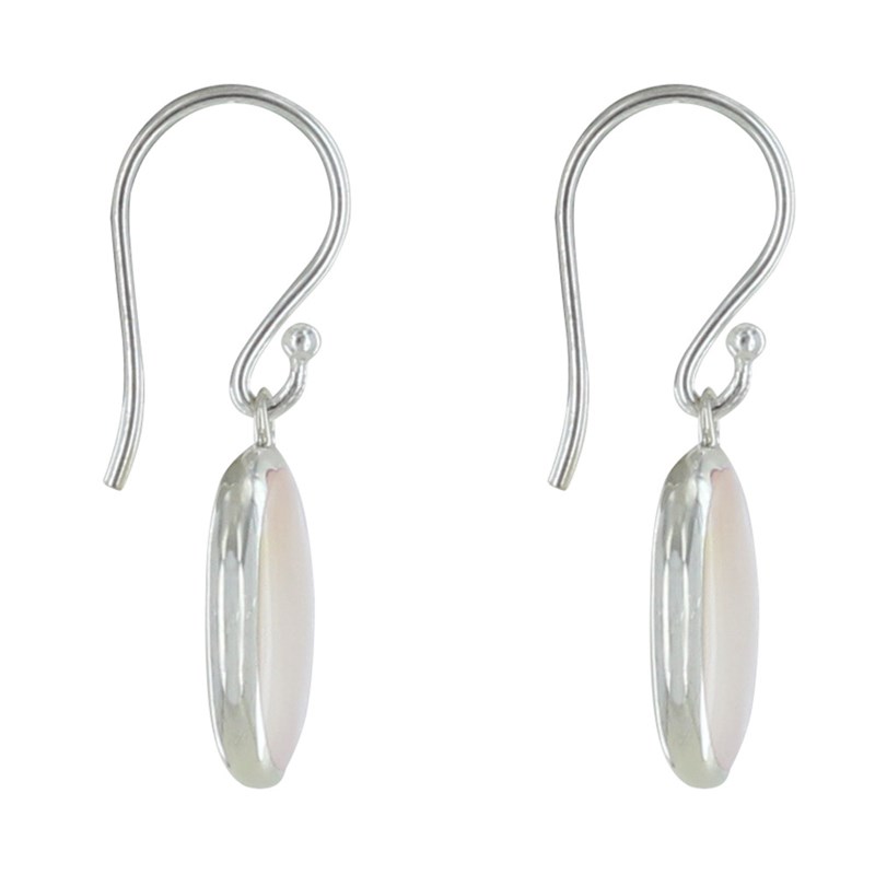 Boucles d'Oreilles Argent Disques Nacre
