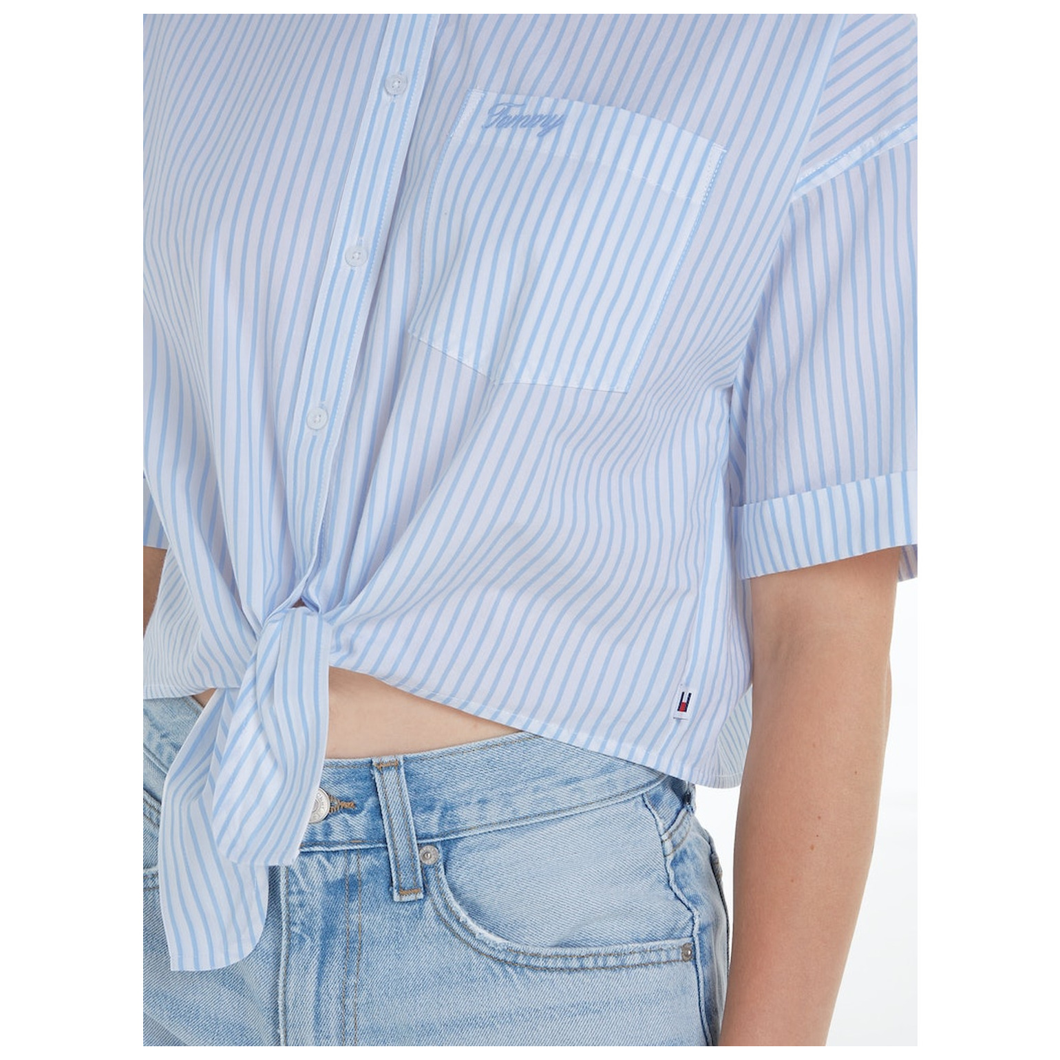 Tommy Jeans TJW CRP FRONT KNOT STRIPE SHIR