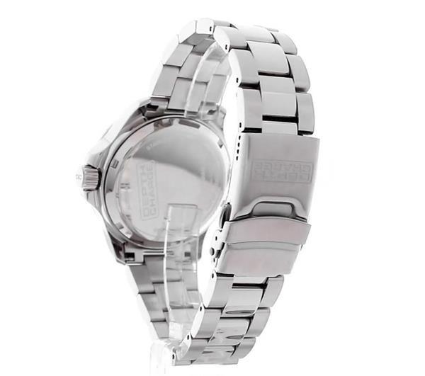 Depth Charge Stainless Steel White Dial Dive Watch