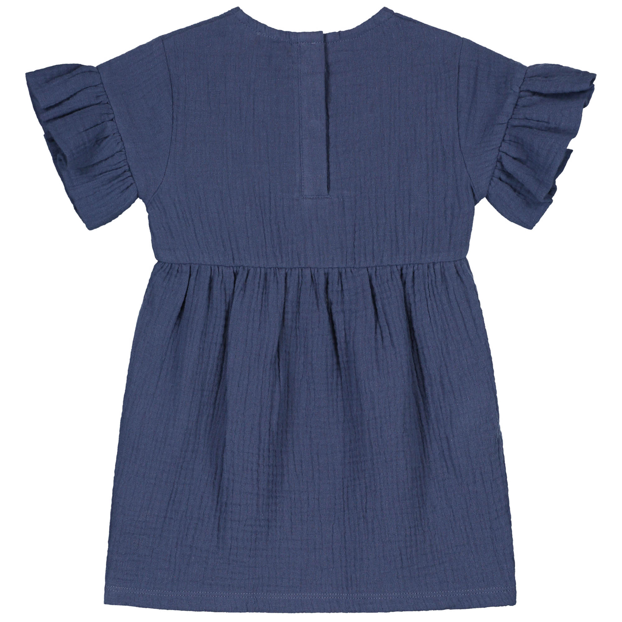 Prénatal baby jurk korte mouwen effen blauw