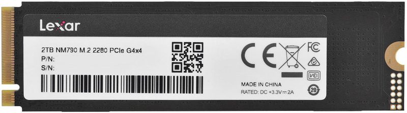 Lexar NM790 - Interne SSD - PCIe 4.0 - NVMe M.2 - PS5 Compatibel - 2 TB