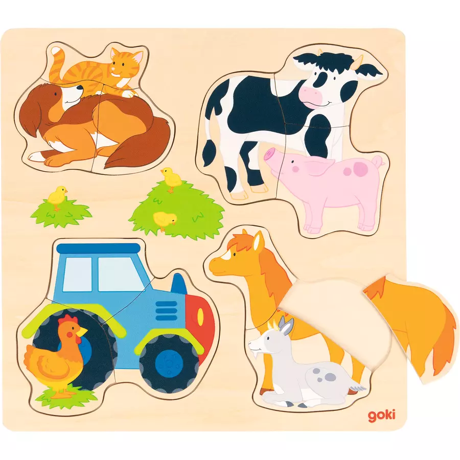 goki Einlegepuzzle Bauernhoftiere