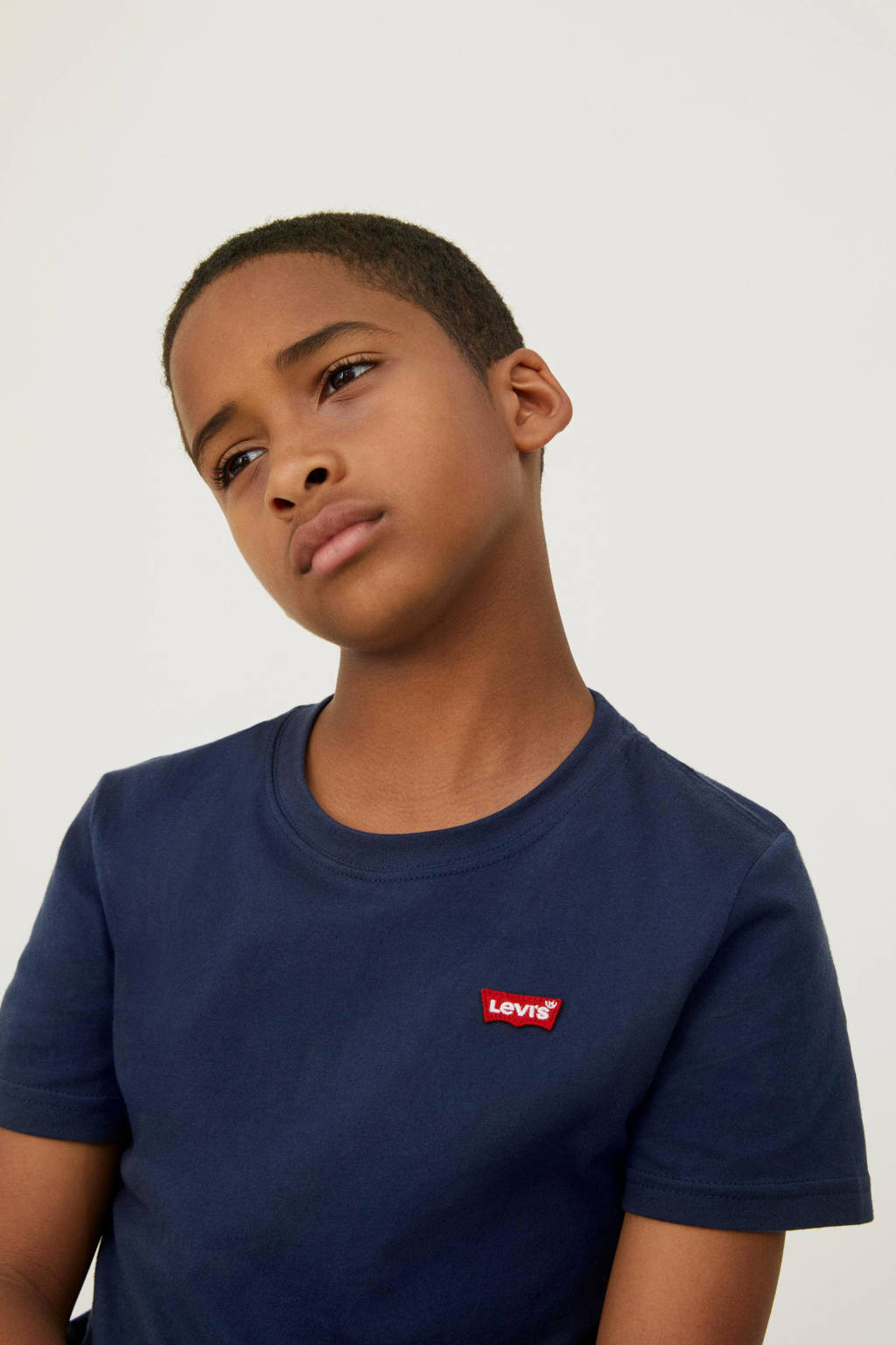 Levi's basic T-shirt Batwing chest met logo donkerblauw