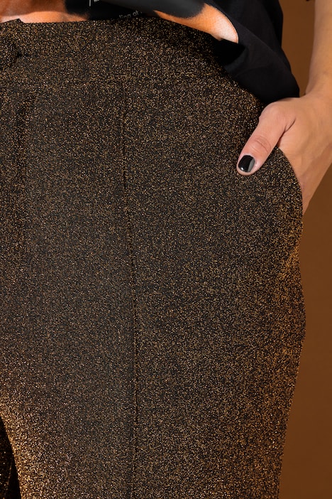 Hose, wide Legs, High Waist, Glitzer