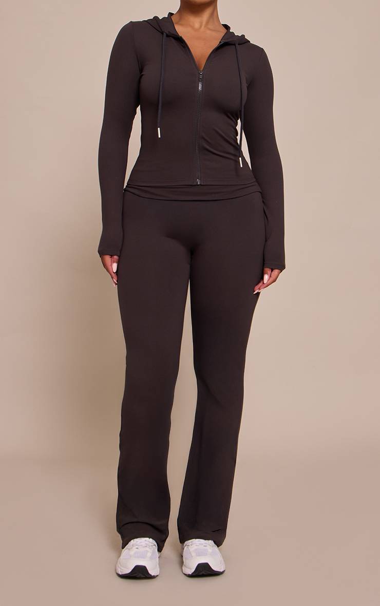 Charbon Pantalon Évasé Taille Haute Sculptante À Revers Shape