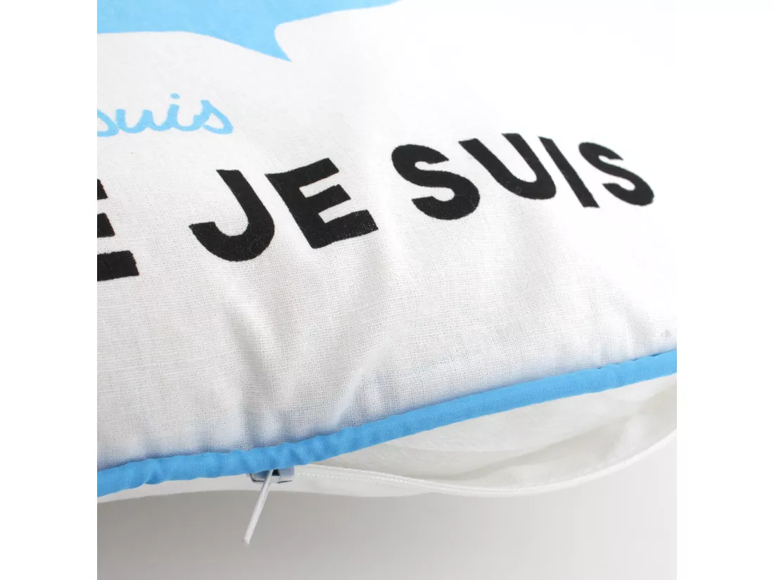Coussin 40x40 cm JE SUIS Bleu
