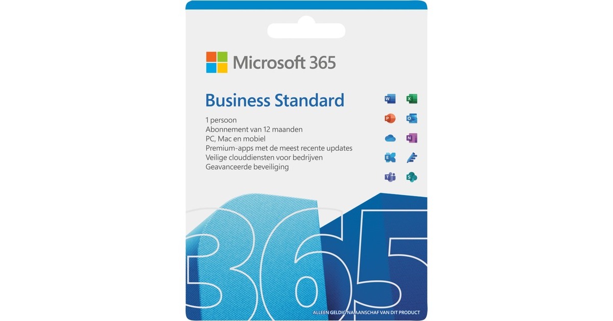 MicrosoftOffice 365 Business Standard software  (Nederlands, 1 jaar)