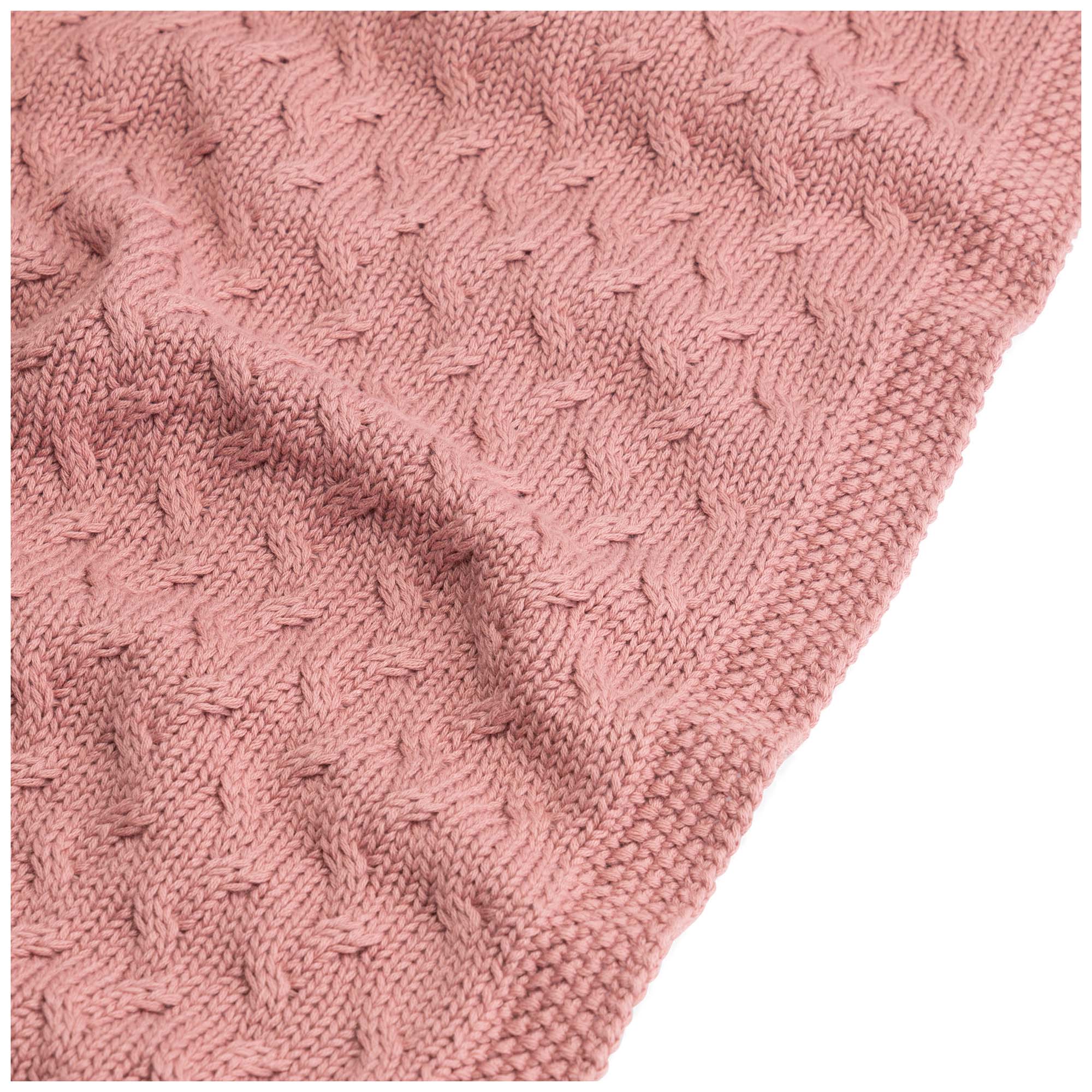Prénatal wiegdeken kabel roze