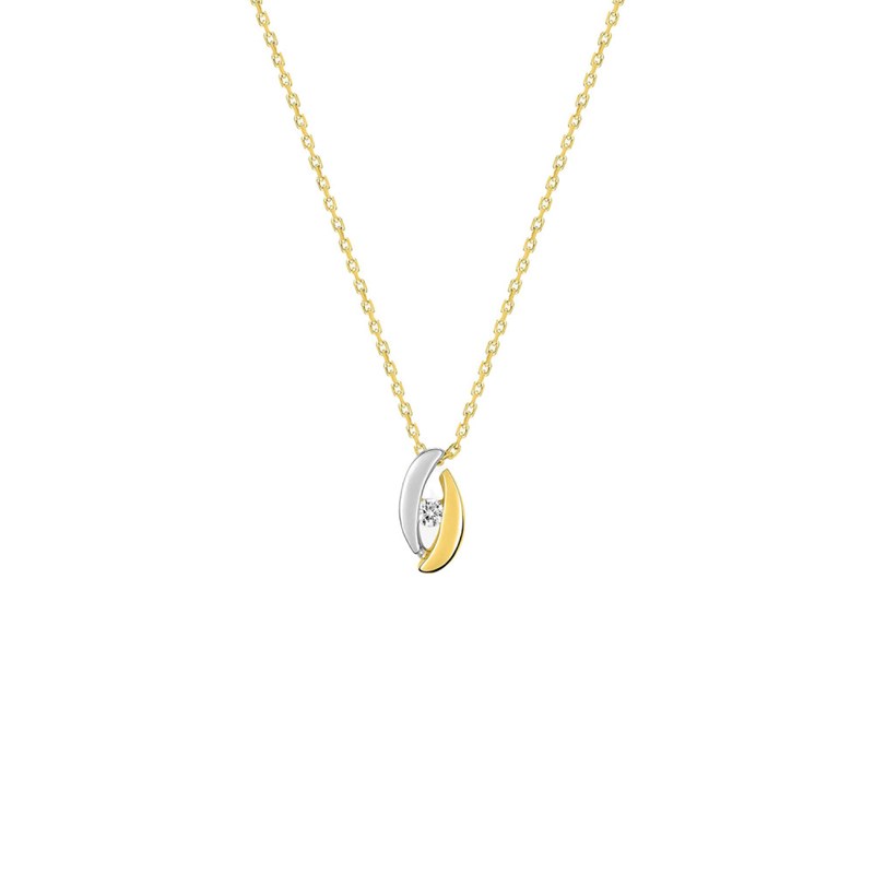 Collier Femme - Or 18 Carats - Diamant 0,04 Carats - Longueur : 42 cm