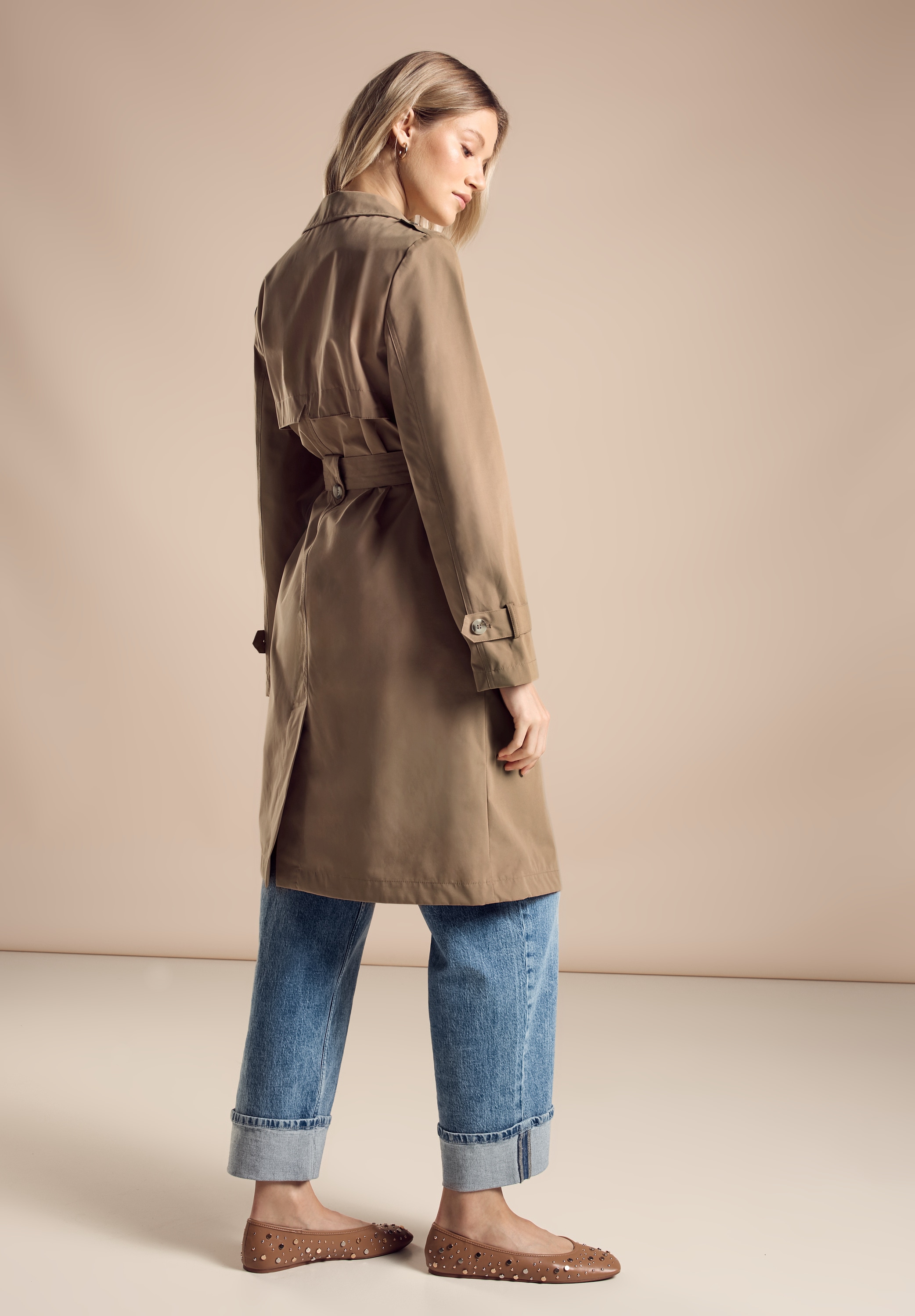STREET ONE Outdoorjacke ohne Kapuze mit Gürtel zum Taillieren