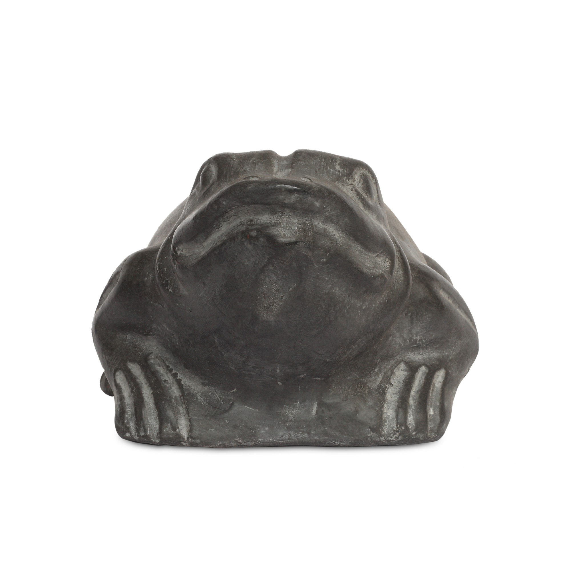 Terrakotta-Figur 'Frosch', grau, T 24 cm, B 17 cm, H 12 cm von fischer's lagerhaus