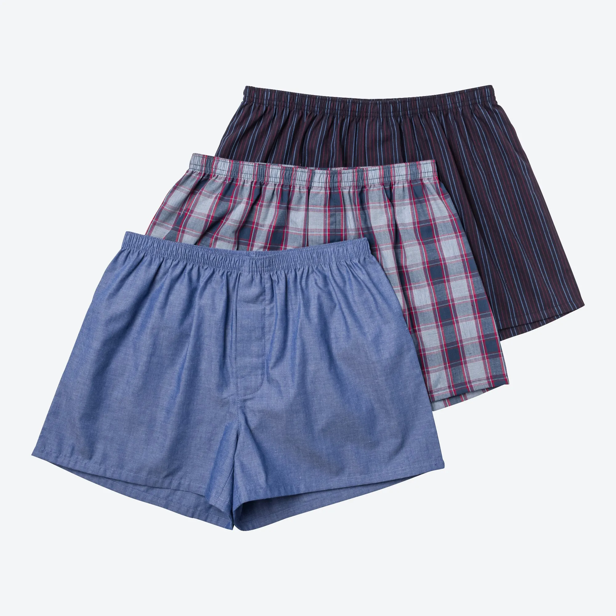 Herren-Webboxershorts, 3er-Pack
