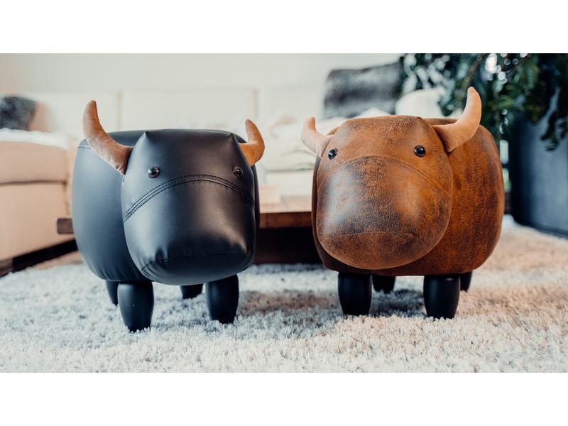 zoosy Kinderhocker Kuh Nero Schwarz Taburett in Kuhform
