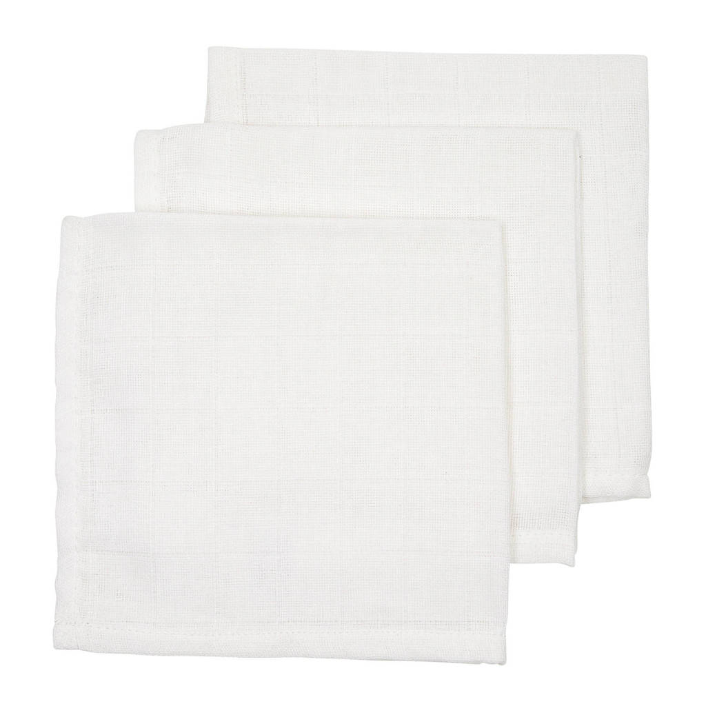 Super handig!hydrofiele monddoekjes (set van 3) 30x30 cm uni wit