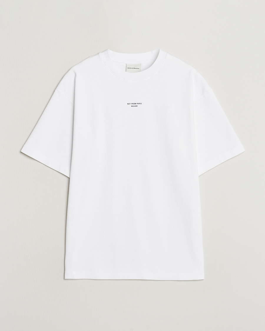 Drôle de Monsieur Classic Slogan T-Shirt Optic White