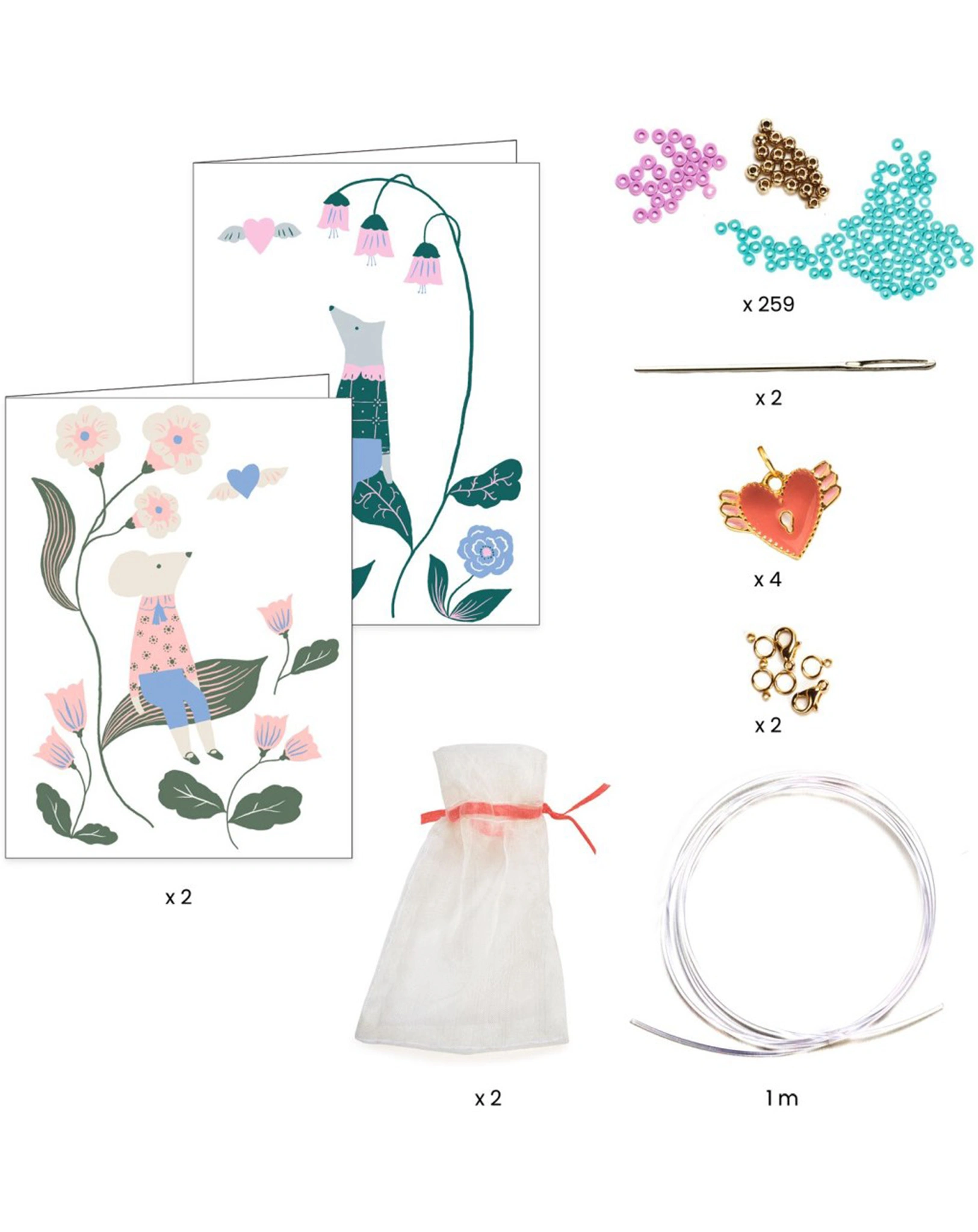 Freundschafts-Schmuckbastelset HERZEN & FLÜGEL 272-teilig