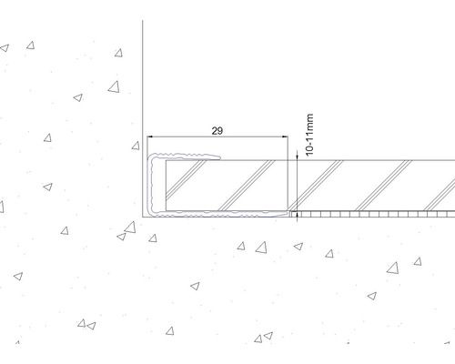 SKANDOR randprofiel, champagne geanodiseerd, voor 10-11 mm planken, 13x29x900 mm