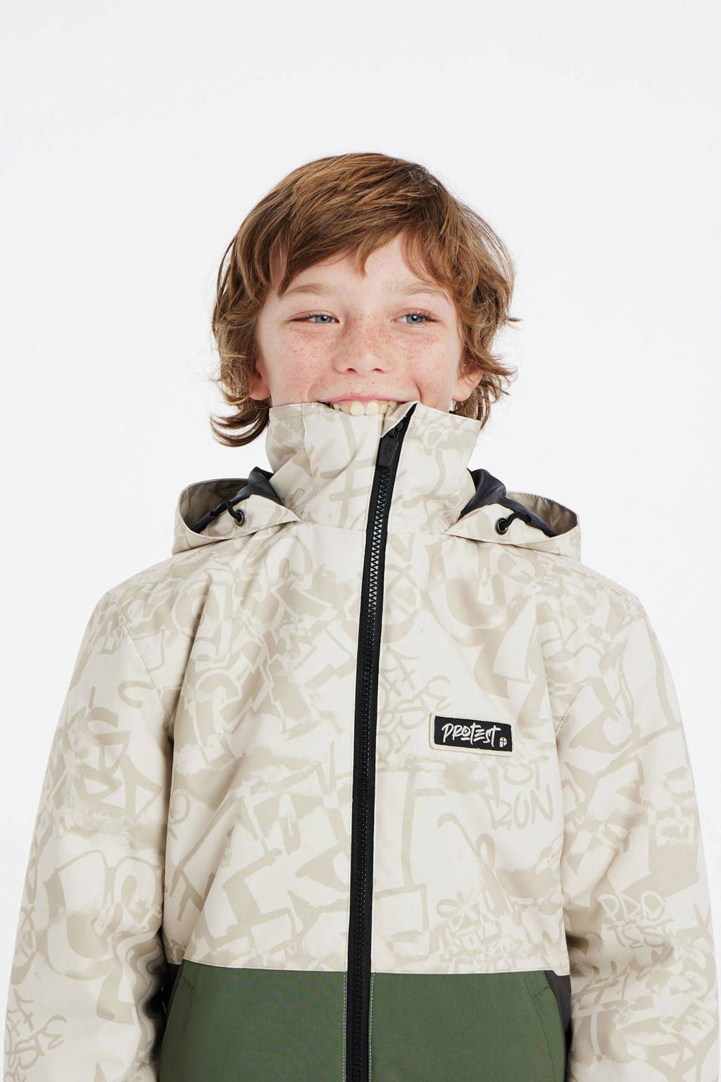 Protest ski-jack PRTFODY JR ecru/groen
