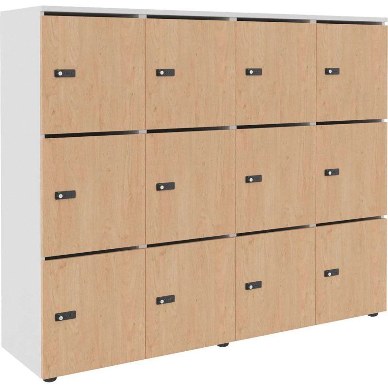 Casier de rangement de bureau Flexycaz 12 portes individuelles - 4 x 3 cases L 160 x P 42 x H 131,4 cm +clé pass
