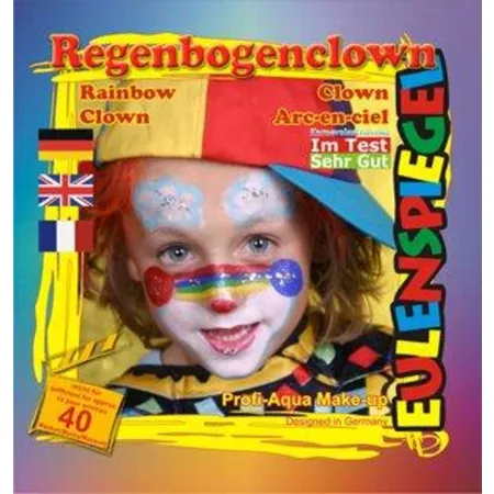 Eulenspiegel Schminkset Motiv Regenbogenclown