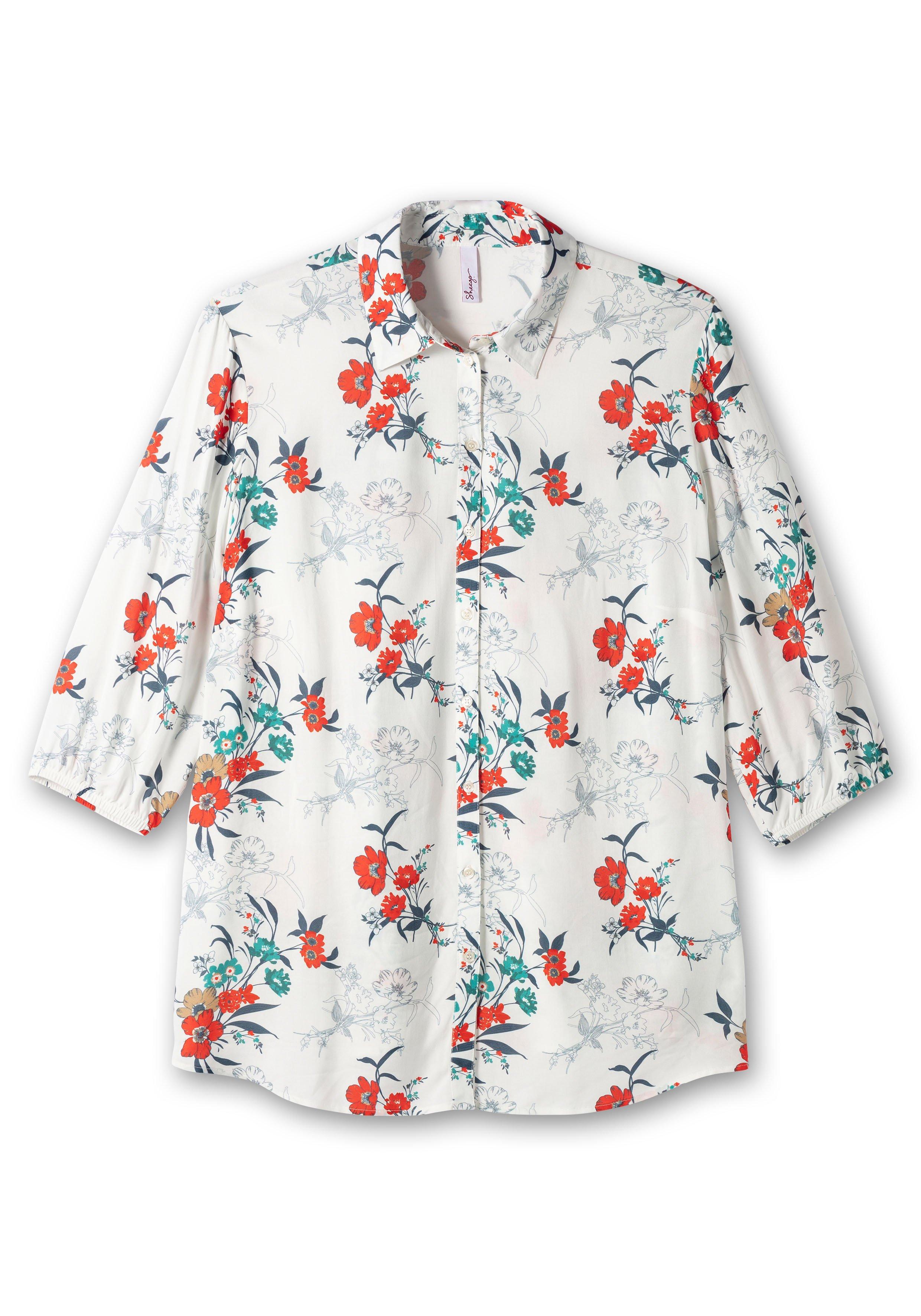 Bluse mit floralem Print und 3/4-Ärmeln