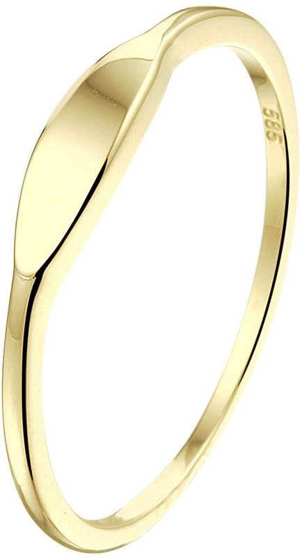 Graveerring - 14K Geelgoud - Graveerplaatje 3x10mm - Gepolijst
