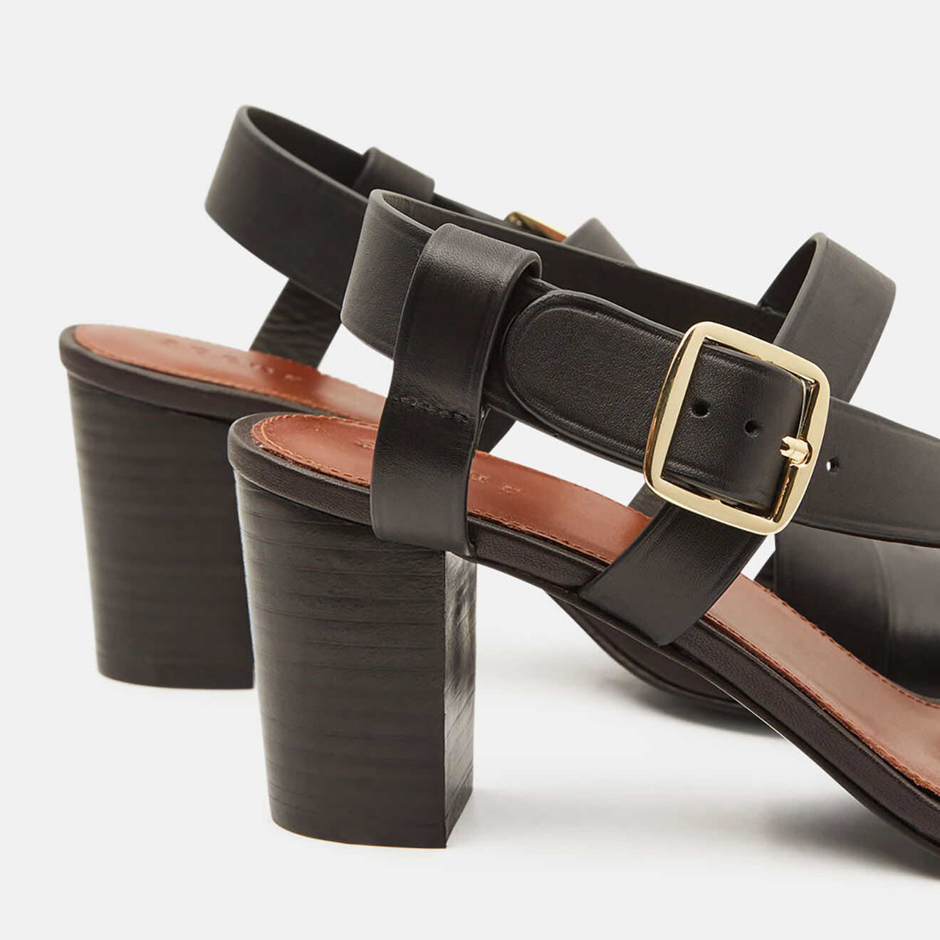 Soeur Sandales en Cuir Paola noires - Talon 7 cm