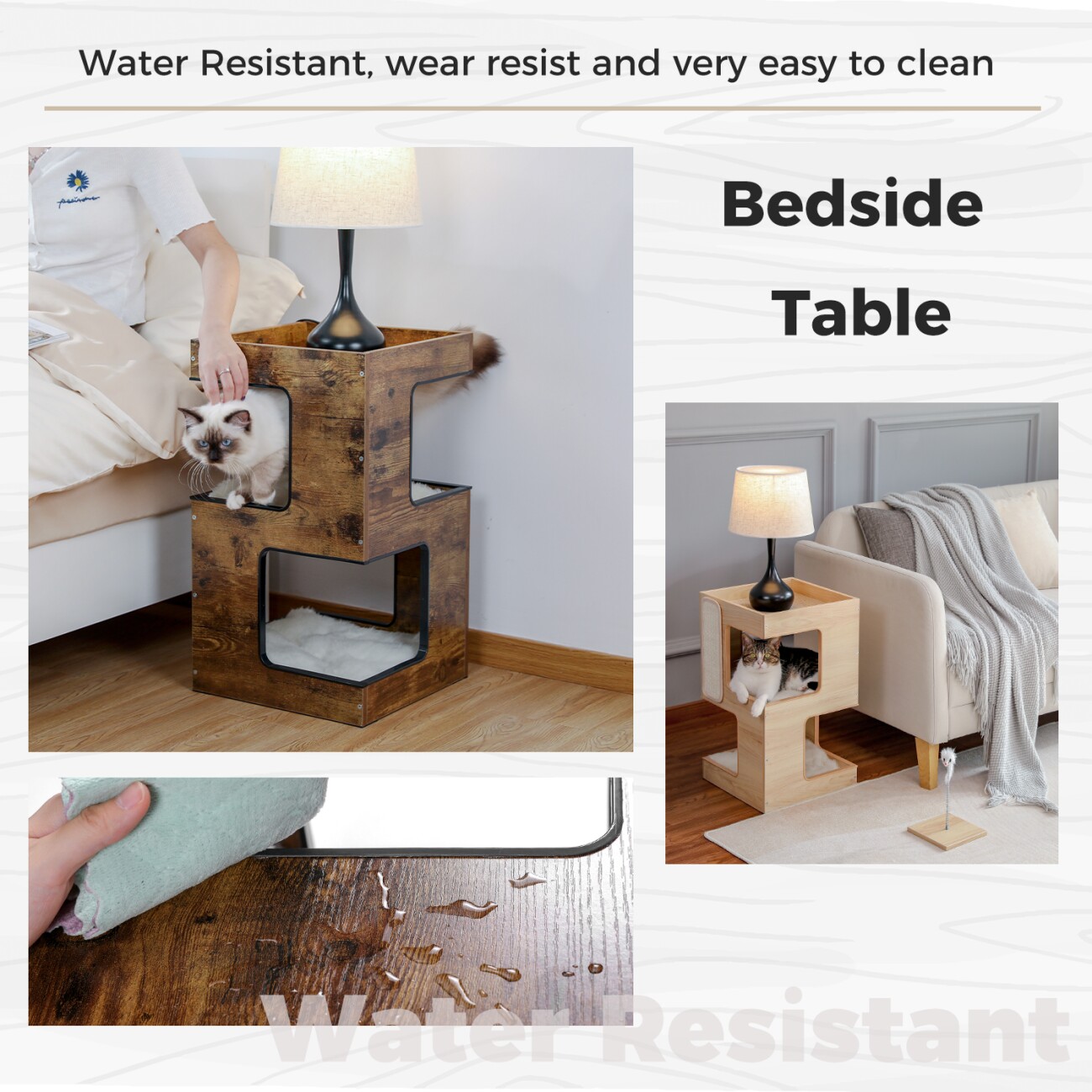Pawz Road Kratzbaum Holz 2-stöckig beige