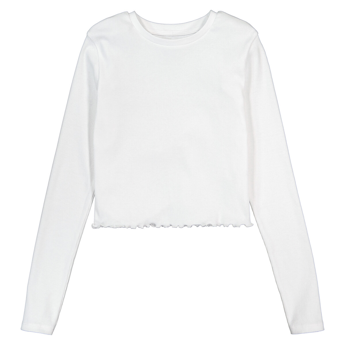COLEÇÕES LA REDOUTE<br>Camiseta cropped em ribtricot, lange mouwen