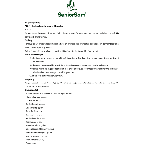 Actiumplus badestol på hjul
